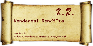Kenderesi Renáta névjegykártya